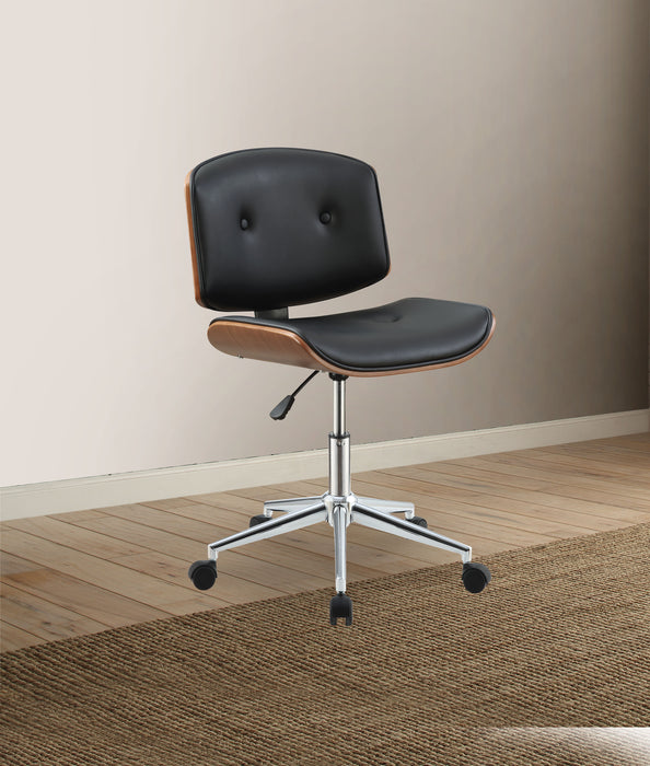 Camila Black PU & Walnut Office Chair - EZ Furniture of Mayfair (Philadelphia, PA)