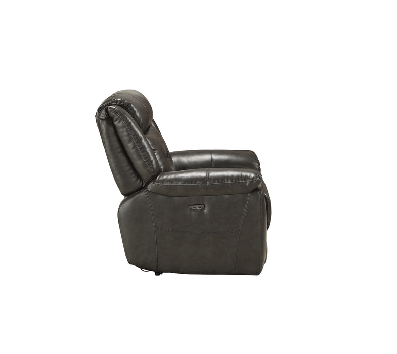 Imogen Gray Leather-Aire Recliner (Power Motion) - EZ Furniture of Mayfair (Philadelphia, PA)