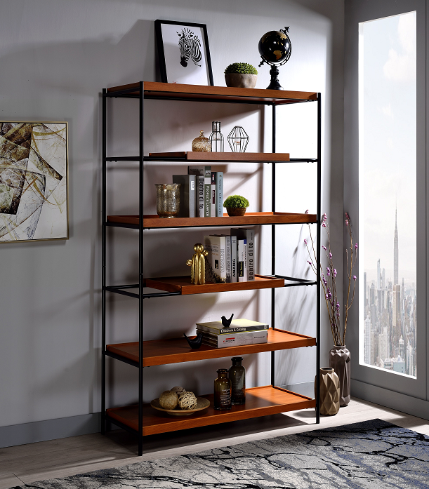 Oaken Honey Oak & Black Bookshelf - EZ Furniture of Mayfair (Philadelphia, PA)