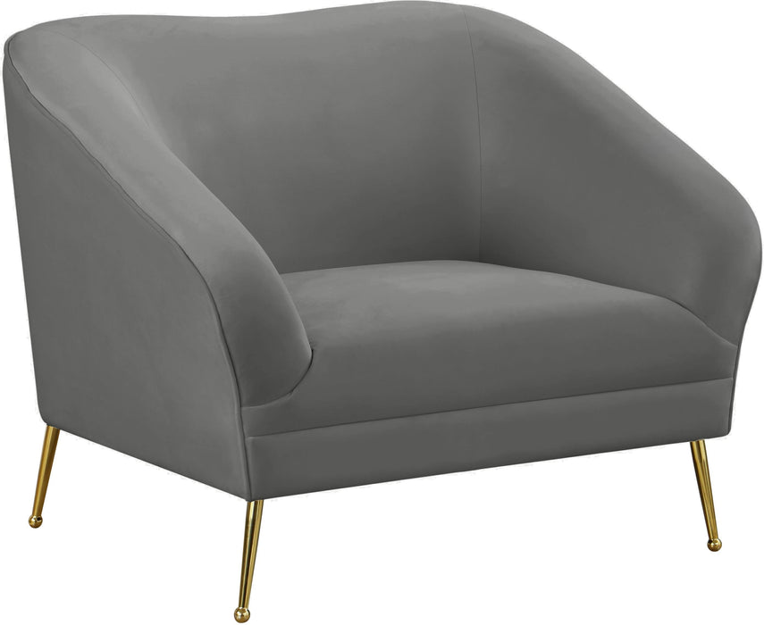 Hermosa Grey Velvet Chair - EZ Furniture of Mayfair (Philadelphia, PA)