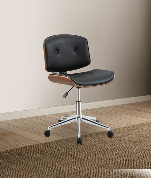 Camila Black PU & Walnut Office Chair - EZ Furniture of Mayfair (Philadelphia, PA)