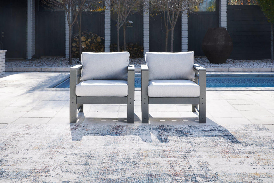Amora Outdoor Lounge Chair with Cushion (Set of 2) - EZ Furniture of Mayfair (Philadelphia, PA)