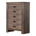Frederick 5-drawer Chest Weathered Oak - EZ Furniture of Mayfair (Philadelphia, PA)