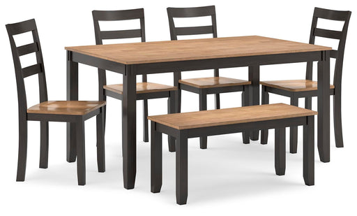 Gesthaven Dining Table with 4 Chairs and Bench (Set of 6) - EZ Furniture of Mayfair (Philadelphia, PA)
