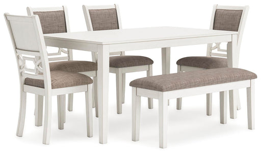 Erinberg Dining Table and 4 Chairs and Bench (Set of 6) - EZ Furniture of Mayfair (Philadelphia, PA)