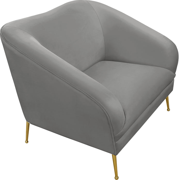 Hermosa Grey Velvet Chair - EZ Furniture of Mayfair (Philadelphia, PA)