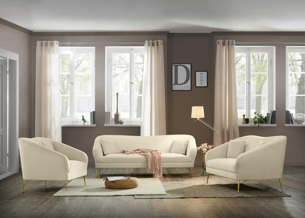 Hermosa Cream Velvet Sofa - EZ Furniture of Mayfair (Philadelphia, PA)