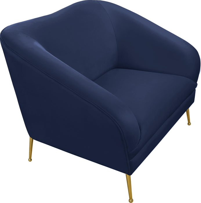 Hermosa Navy Velvet Chair - EZ Furniture of Mayfair (Philadelphia, PA)