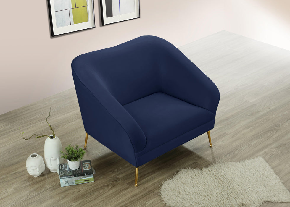 Hermosa Navy Velvet Chair - EZ Furniture of Mayfair (Philadelphia, PA)