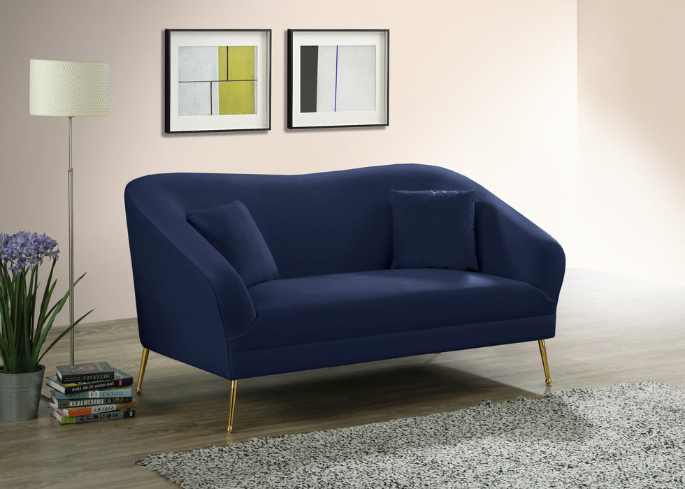 Hermosa Navy Velvet Loveseat - EZ Furniture of Mayfair (Philadelphia, PA)