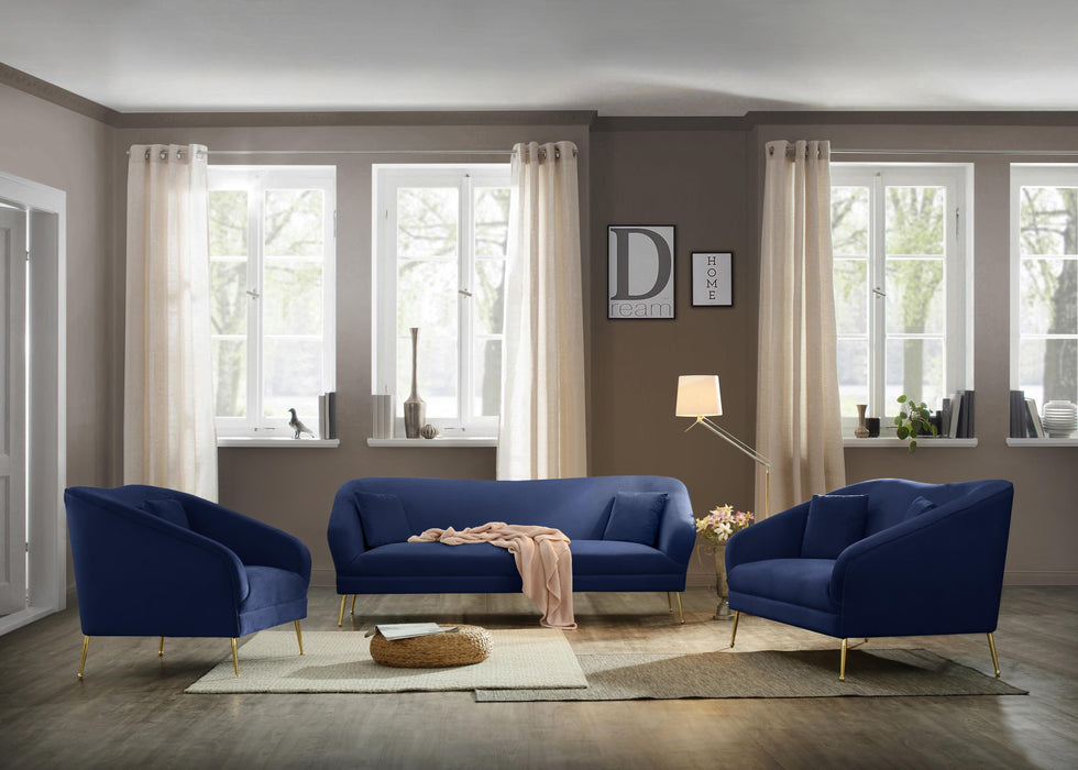 Hermosa Navy Velvet Loveseat - EZ Furniture of Mayfair (Philadelphia, PA)