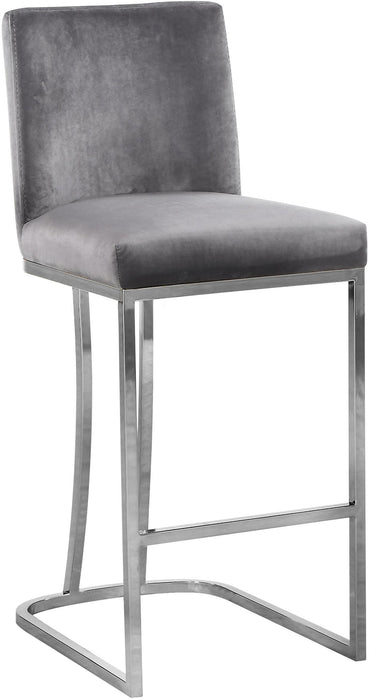 Heidi Grey Velvet Stool - EZ Furniture of Mayfair (Philadelphia, PA)