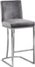 Heidi Grey Velvet Stool - EZ Furniture of Mayfair (Philadelphia, PA)