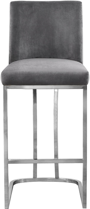 Heidi Grey Velvet Stool - EZ Furniture of Mayfair (Philadelphia, PA)
