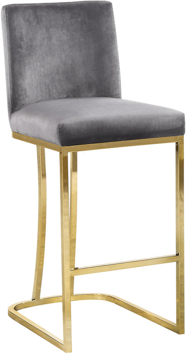 Heidi Grey Velvet Stool - EZ Furniture of Mayfair (Philadelphia, PA)