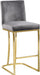 Heidi Grey Velvet Stool - EZ Furniture of Mayfair (Philadelphia, PA)