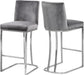 Heidi Grey Velvet Stool - EZ Furniture of Mayfair (Philadelphia, PA)