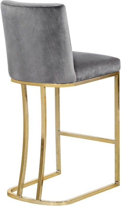 Heidi Grey Velvet Stool - EZ Furniture of Mayfair (Philadelphia, PA)