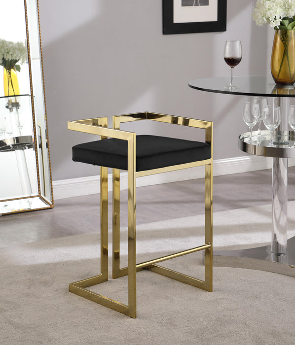 Ezra Black Velvet Stool - EZ Furniture of Mayfair (Philadelphia, PA)