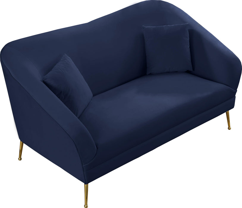 Hermosa Navy Velvet Loveseat - EZ Furniture of Mayfair (Philadelphia, PA)