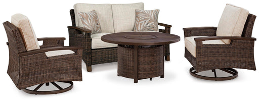 Paradise Trail Outdoor Loveseat, Lounge Chairs and Fire Pit Table - EZ Furniture of Mayfair (Philadelphia, PA)