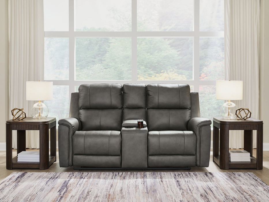 Bleckley Power Reclining Loveseat with Console - EZ Furniture of Mayfair (Philadelphia, PA)
