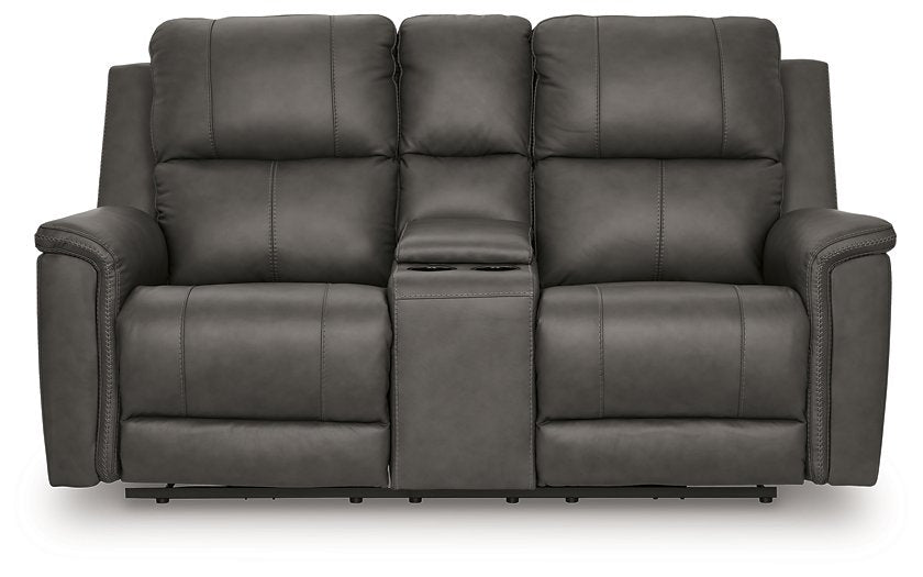 Bleckley Power Reclining Loveseat with Console - EZ Furniture of Mayfair (Philadelphia, PA)